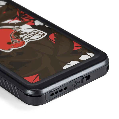 NFL Cleveland Browns Tropical Print Galaxy S24 Plus Waterproof Case